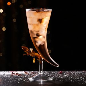 Ly Cocktail Cá Nhân Hóa Bằng Thủy Tinh Khói Phân Tử Hình Mặt Trăng Sáng Tạo Đồ Uống Gia Dụng