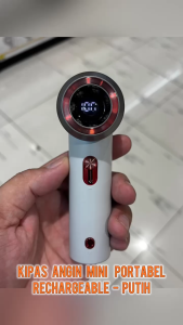 Kipas Angin Portabel Rechargeable - Putih Portable Fan Kipas Mini Mini Fan Kipas Kecil 1800 mAh