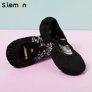 Womens Ballet Dance Shoes Soft Bottom Elastic Fabric Black Practice Shoes Adult Ethnic Dance Shape Shoes Teacher Cat Claw Ballet Shoes