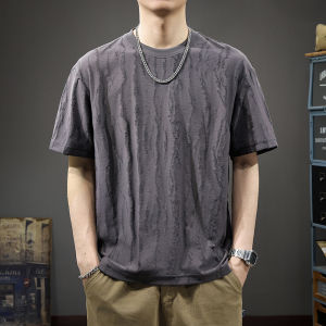 เสื้อยืดคอกลมแขนสั้นทรงหลวมสไตล์ย้อนยุคสำหรับผู้ชาย แฟชั่นฤดูร้อน 2025 ดีไซน์เก๋ไก๋ ทรงหลวม แขนสั้น ทรงหลวม ดีไซน์เก๋ไก๋