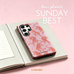 Potdemiel | Pink Tigers Pattern For Samsung Galaxy S26 Ultra A56 Exquisitely Pattern Double Protective Phone Cover Cases CaseChic