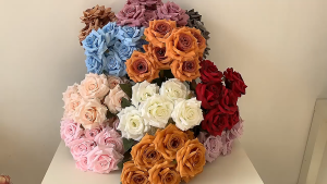 9 Head Artificial Rose Flowers Fake Rose Flower Silk Fake Bride Rose Bouquet For Wedding Party Home