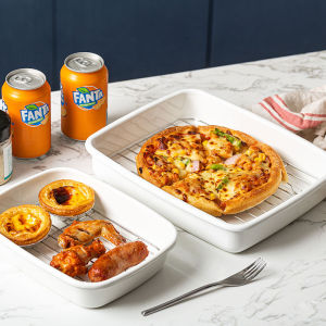 White Enamel Baking Tray Rectangular Toast Oven Food Grade Advanced Barbecue Home Use Dishwasher Safe Rectangular Tray