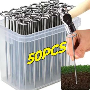 G-shaped Garden Staple Heavy-duty Fence Tubing Stakes Sod Pins Galvanized Steel Landscape Spike for Holding Lawns Barrier Ground