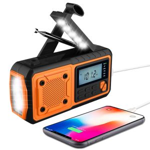 Multi-Function Radio Outdoor Emergency Solar Hand Power Generation Disaster Prevention Reading Lamp Flashlight Type-c Charging