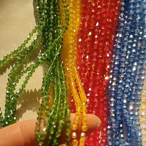 (1 dây~85 hạt) Hạt đá pha lê hình bánh cam 6mm nguyên liệu đính kết làm vòng tay trang sức cổ trang. Nguyên liệu DIY