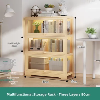 Wooden Multi-layer Bookcase with Doors