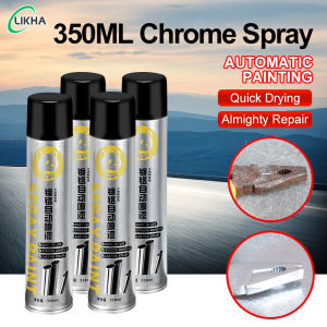 LIKHA Premium Chrome Paint Spray Cartridge - 10 Years Rust Resistant - Chrome Paint Rust Remover Stainless Steel Spray Paint 350ml Chrome Car Spray Color - Polished Metal Surface