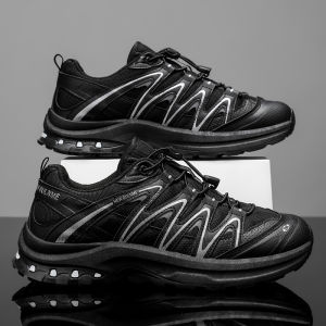 Mens Outdoor Climbing Shoes Autumn New Style Breathable Sports Casual Trendy Low Top Mesh up Sneakers Anti-Slip Wear-Resistant