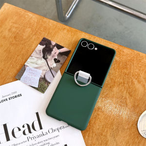 Soft Silicone with Ring Phone Case for Samsung Galaxy Z Flip 7 6 5 4 Flip5 Flip6 Flip7 FE Hinge All Inclusive Protection Cover