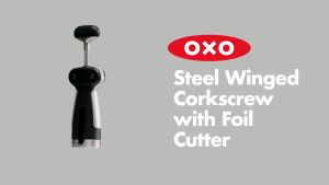 OXO Steel Winged Corkscrew with Removable Foil Cutter (Bottle Opener)