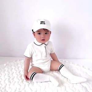 Body chip bé trai Công Tử cộc tay Bodysuit cho bé phối viền Mẫu mới Body cho bé mẫu Quần áo sơ sinh từ 0-12M