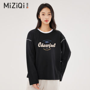 Áo Thun Dài Tay Cotton Cổ Tròn Thường Ngày Cho Nữ Mùa Xuân Thu Thường Ngày Rộng Rãi Thoải Mái Áo Thun Cỡ Nhỏ