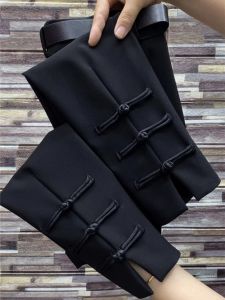 High Waist Elastic Black Casual Pants Womens Spring Autumn New Style Wind Buckle Small West Pants Harajuku Style Commute