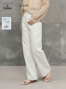 3COLOUR·S | Summer New High Waist Wide Leg Denim Trousers