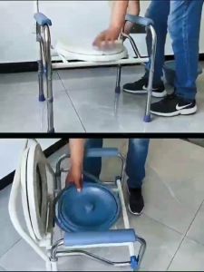 เก้าอี้ขับถ่าย สำหรับผู้ป่วย โครงสแตนเลส แข็งแรง เก้าอี้ขับถ่ายผู้สูงอายุ เก้าขับถ่ายหญิงตั้งครรภ์ Forever แสตนเลส สุขภัณฑ์เคลื่อนที่