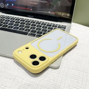 Luxury Candy Color Border Magnetic For Magsafe Phone Case For iPhone 17 16 15 14 Plus 11 12 13 Pro Max Armor Bumper Clear Cover