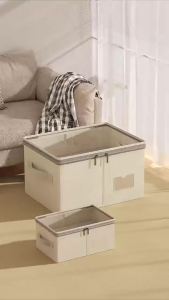 Large Capacity Clothing Storage Box Foldable Quilt Organizer Box With Lid Pants Sweater Storage Box With Zipper For Home Travel