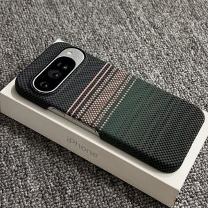 Luxury Frosted Half Border Carbon Fiber Kevlar Magsafe Phone Case For Google Pixel 10 9 Pro ProXL Magnetic Wireless Charge Cover