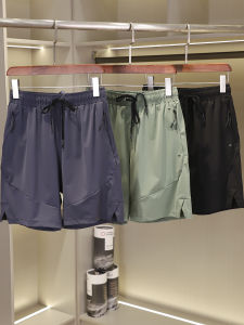 Lulu Series 3M Reflective Summer Mens Sport Ice Silk Quick Dry Breathable Running Pant Youth Active Wear Loose Straight Leg Casual Shorts