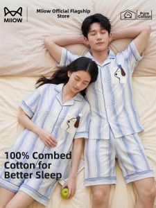 MiiOW | Cotton Summer Couples Pajamas Short Sleeve Homewear