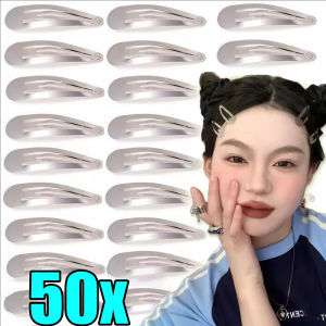 50 ชิ้น โลหะ BB กิ๊บติดผม / Y2K สีเงิน โลหะ BB กิ๊บติดผม / กิ๊บติดผมทรงหยดน้ำสไตล์เกาหลี / กิ๊บติดผมน่ารักทันสมัย เครื่องประดับผม