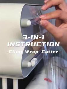 3 In 1/only 1 functional Aluminum Film Wrap Cutter WallMount Paper Towel Holder Cling Film Cutting Holder Plastic Wrap Dispenser