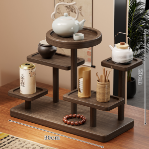 Multifunctional Layered Display Shelf for Cups and Teapots