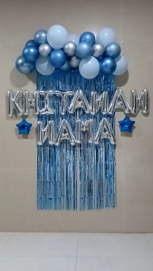 Balon Paket Dekorasi untuk Khitanan Anak Laki-Laki dengan Nama / Set Dekor Tasyakuran Khitanan Simple Murah