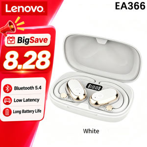 Lenovo | Lenovo EA366 Open-Ear Wireless Headphones Hi-Res with SBC OWS Earphones Bass Boost Bluetooth 5.4 Earhook Sport Earbuds New 2026