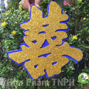 Chữ Hỷ 3D Xốp Cứng Mịn 285 x 285 cm 2 Lớp Nhiều Màu Sắc Ánh Kim Tuyến Sang Trọng Tuyệt Đẹp Trang Trí Phòng Cưới Xe Hoa Cô Dâu Dán Phòng Vu Quy Tân Hôn Mang Lại Niềm May Mắn Hạnh Phúc