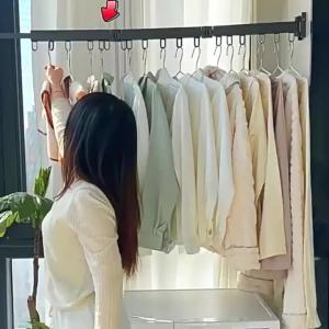 Retractable Clothes HangerAluminum Alloy Folding Drying Rack Wall-mounted Collapsible Drying Rack Space Saver Clothes dryer