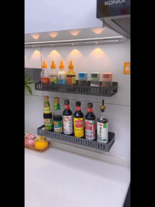 Condiments Organizer Utensils Spice Rack Knife Holder Wall Mounted Kitchen Seasoning Storage Shelf