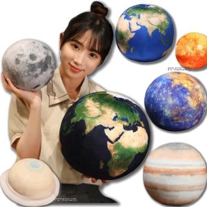 เหมือนจริงระบบพลังงานแสงอาทิตย์ Planet Earth Sun Mars ตุ๊กตาของเล่นตุ๊กตา Mercury Jupiter Saturn ดาวยูเรนัสดาวเนปจูนรอบบอลโยนหมอน
