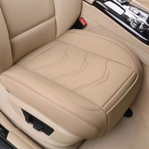 1pc Leather Front Car Seat Cover Anti-Slip and Full Wrap Driver Car Seat Protectors with Storage Pocket Luxury Waterproof Bottom Auto Seat Cushion Pad Mat for Most Vehicles