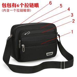 Waterproof Casual Mens Shoulder Bag Multi-layer Money Collection Sling Bag for Business Outdoor Sports And Travel