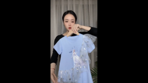 AY129 พร้อมส่ง ชุดเดรสลูกสาว เจ้าหญิง สีฟ้า แขนสั้น ชุดเจ้าหญิงผ้าฝ้าย สไตล์เกาหลี