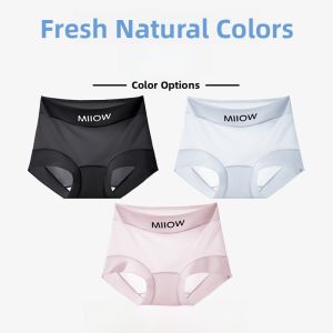 miiow | Ultra-Thin Ice-Silk Womens Underwear Breathable Antibacterial Seamless Triangle Shorts Comfortable Briefs Summer Collection