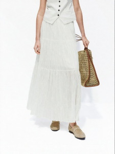 MO&Co. | Artistic Design Flared Skirt Elastic Waist