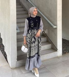 KARINA Set Couple Series Baju Couple Batik Sarimbit Kondangan Dress Couple Tenun Ethnik