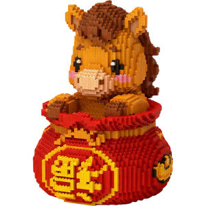 HECAN | Adult High-Difficulty Large Assembly Toy Living Room Decor 2026 New Year Zodical Mascot Miniature Bricks