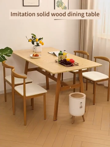 [COD]Nordic Style Solid Wood Dining Table Minimalist Design for Small Space Ideal for Home Kitchen