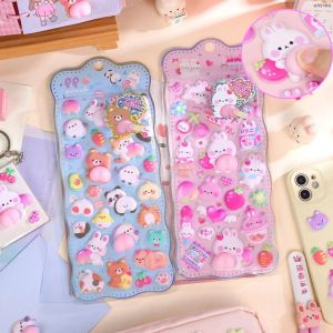 สติกเกอร์เด็กน่ารักลายการ์ตูน 3 มิติ รูปพีช ระเบิดลม สติกเกอร์นูน 3 มิติ รูปสัตว์น่ารัก ช่วยคลายเครียด สติกเกอร์ตกแต่ง DIY