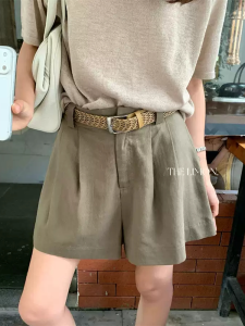 DUOFEIYAN | Vintage Cotton Linen A-line Loose High Waisted Shorts