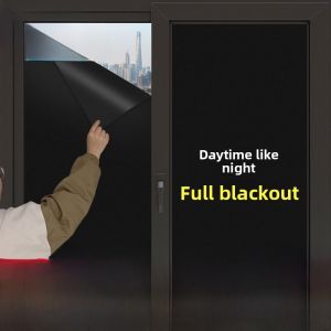 Full Shade Glass Stickers Heat Insulation Non-Light Permeable Black Window Film Privacy Sunshade Prevent Exposure