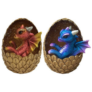 9TH Luminous Dragon Egg Resin Statue Lava Dragon Egg Sculpture Dinosaur Imitation Crystal Toy Souvenir Kids Collection Gift