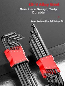 OUKUMAN | Universal Hex Key Wrench Set Long Ball Head Flat Head