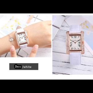 [1 แถม 1 นาฬิกา+ถ่าน] นาฬิกาควอตซ์สำหรับผู้หญิง ตัวเลขโรมัน ระดับไฮเอนด์ สวย เก๋ หรูหรา