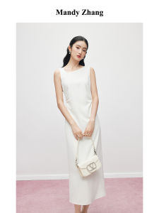 White French Style Bow Decorated Ruffle Dress