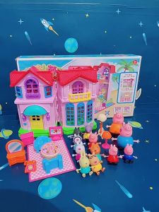 Cute pink Piglet Doll house Castle toy childrens educational toys
